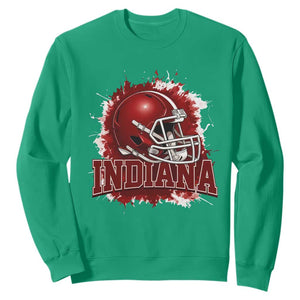 Indiana Game Day Energy Sweatshirt Football Helmet Splash Hoosier State Sports Pride TS02 Irish Green Print Your Wear