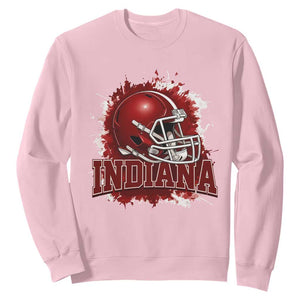 Indiana Game Day Energy Sweatshirt Football Helmet Splash Hoosier State Sports Pride TS02 Light Pink Print Your Wear