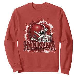Indiana Game Day Energy Sweatshirt Football Helmet Splash Hoosier State Sports Pride TS02 Red Print Your Wear