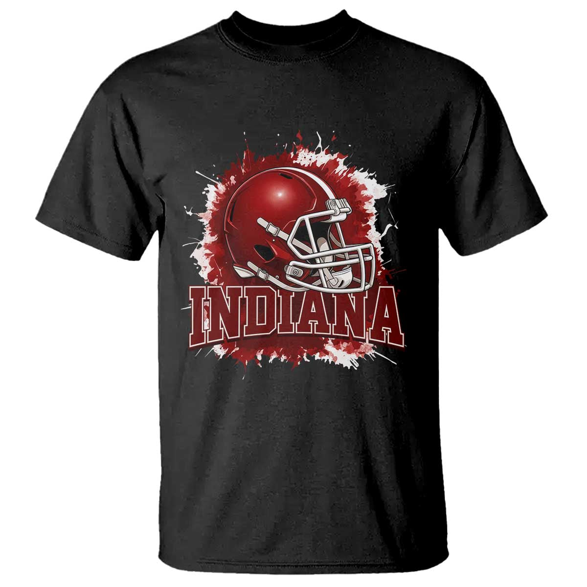 Indiana Game Day Energy T Shirt Football Helmet Splash Hoosier State Sports Pride TS02 Black Print Your Wear