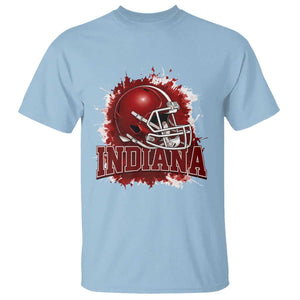 Indiana Game Day Energy T Shirt Football Helmet Splash Hoosier State Sports Pride TS02 Light Blue Print Your Wear
