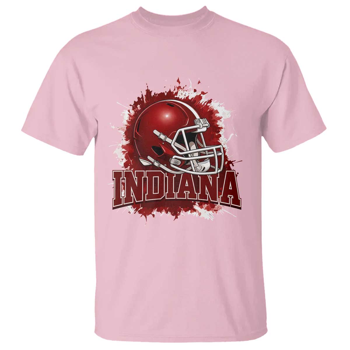 Indiana Game Day Energy T Shirt Football Helmet Splash Hoosier State Sports Pride TS02 Light Pink Print Your Wear