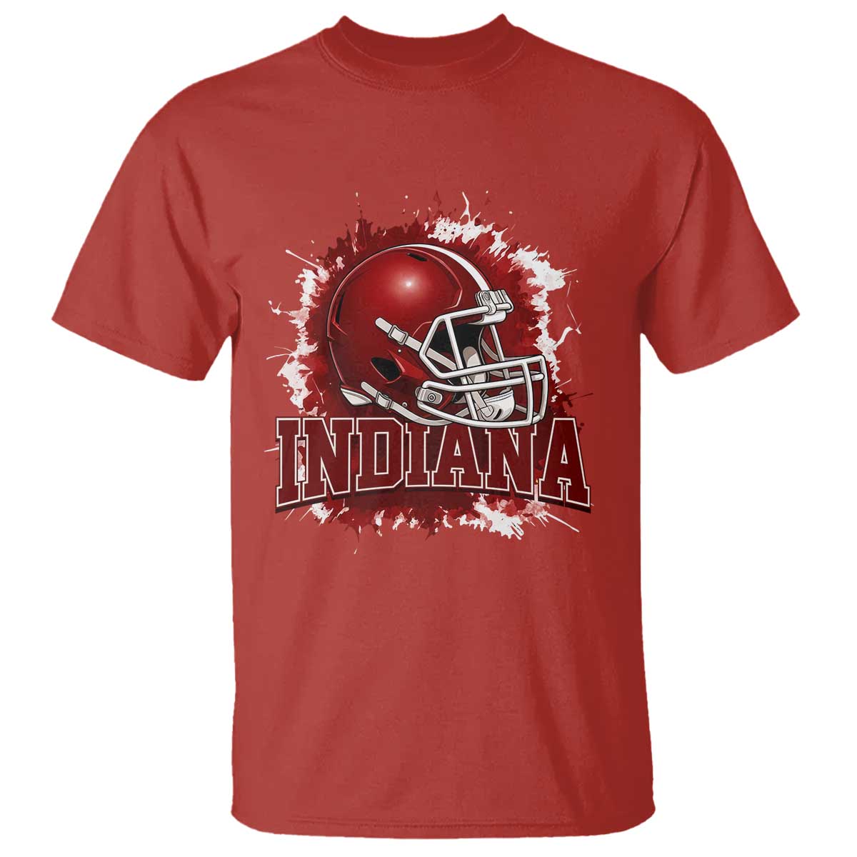 Indiana Game Day Energy T Shirt Football Helmet Splash Hoosier State Sports Pride TS02 Red Print Your Wear