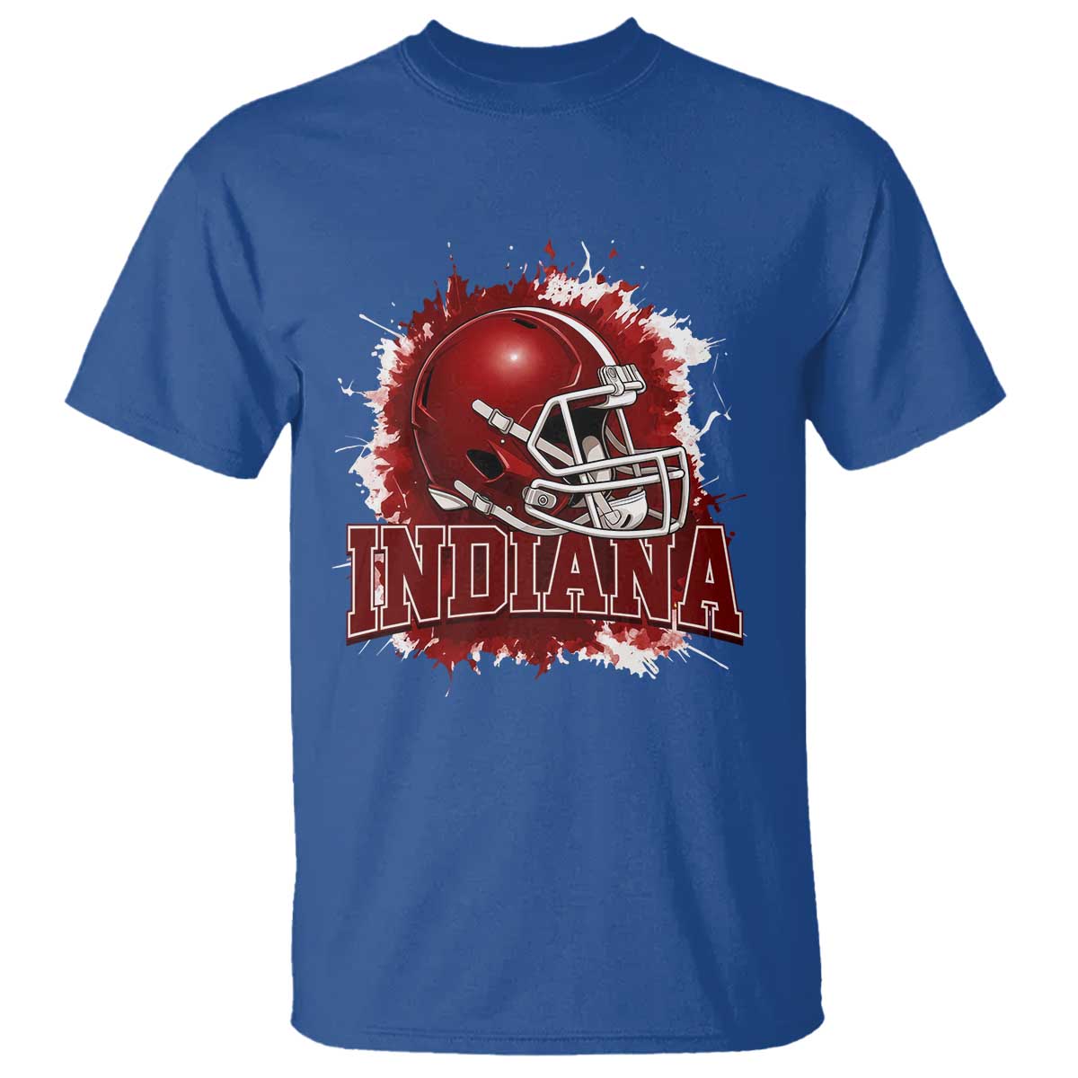 Indiana Game Day Energy T Shirt Football Helmet Splash Hoosier State Sports Pride TS02 Royal Blue Print Your Wear