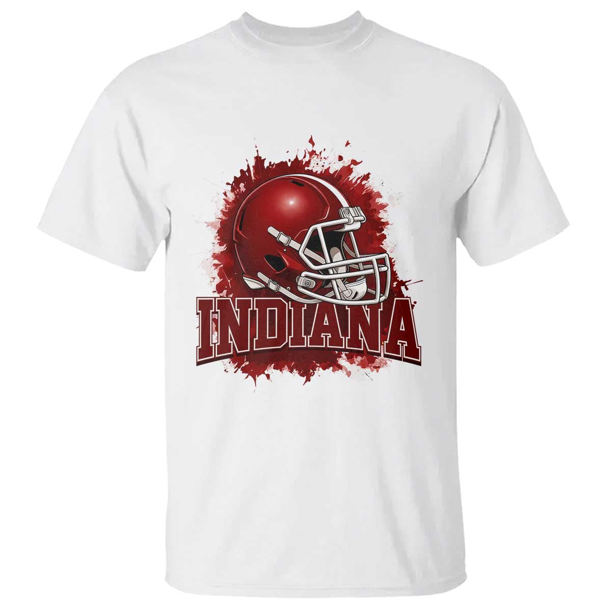 Indiana Game Day Energy T Shirt Football Helmet Splash Hoosier State Sports Pride TS02 White Print Your Wear