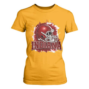 Indiana Game Day Energy T Shirt For Women Football Helmet Splash Hoosier State Sports Pride TS02 Gold Print Your Wear