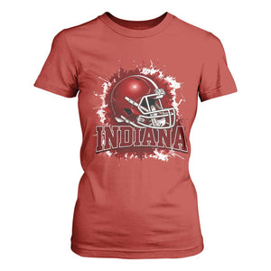 Indiana Game Day Energy T Shirt For Women Football Helmet Splash Hoosier State Sports Pride TS02 Red Print Your Wear