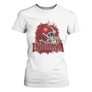 Indiana Game Day Energy T Shirt For Women Football Helmet Splash Hoosier State Sports Pride TS02 White Print Your Wear