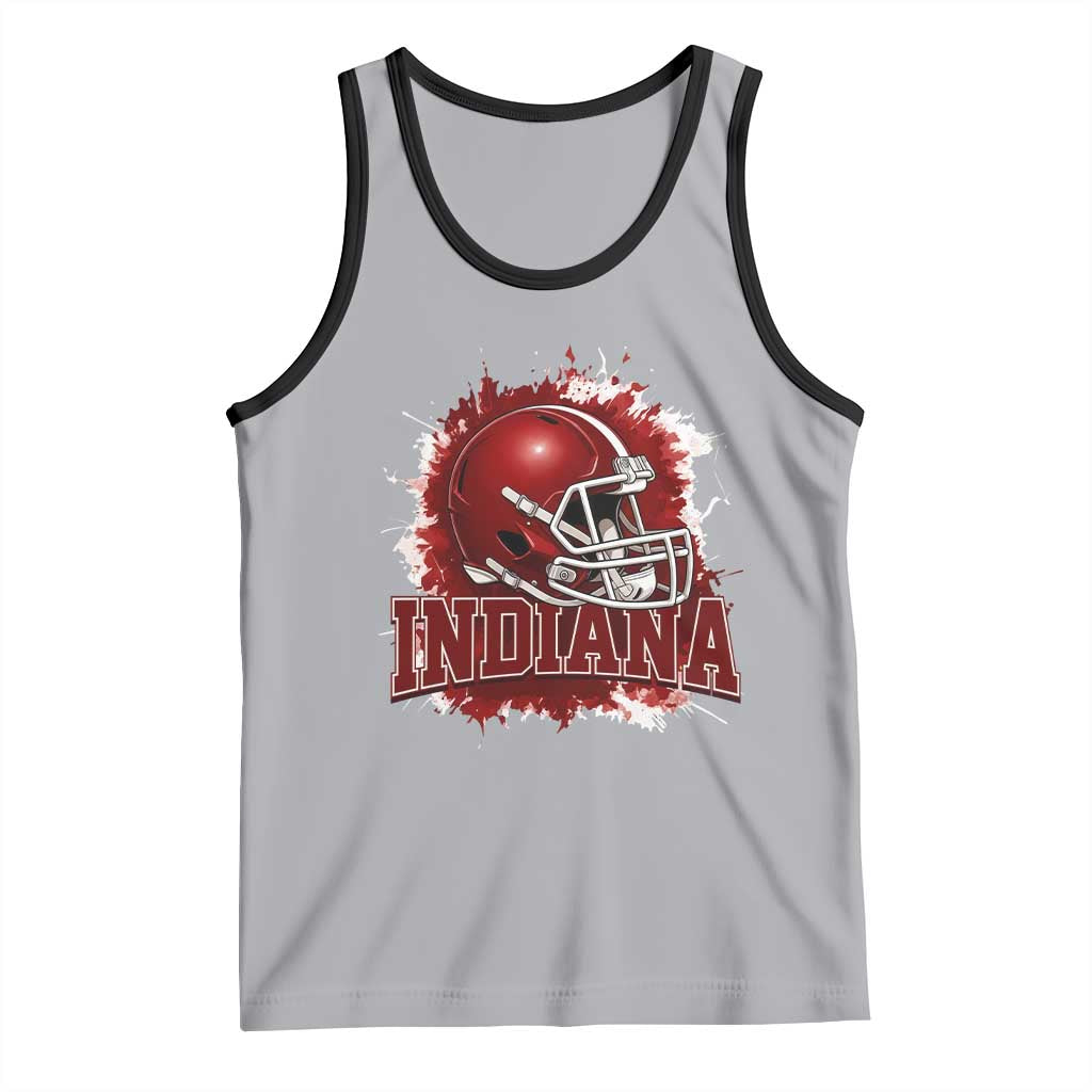 Indiana Game Day Energy Tank Top Football Helmet Splash Hoosier State Sports Pride TS02 Athletic Heather Black Print Your Wear