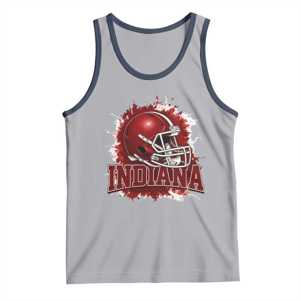 Indiana Game Day Energy Tank Top Football Helmet Splash Hoosier State Sports Pride TS02 Athletic Heather Navy Print Your Wear