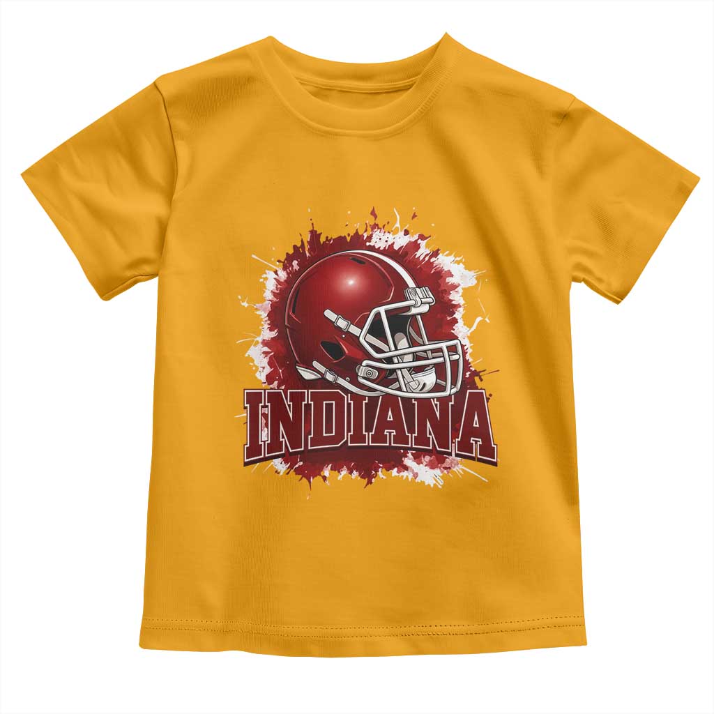 Indiana Game Day Energy Toddler T Shirt Football Helmet Splash Hoosier State Sports Pride TS02 Gold Print Your Wear