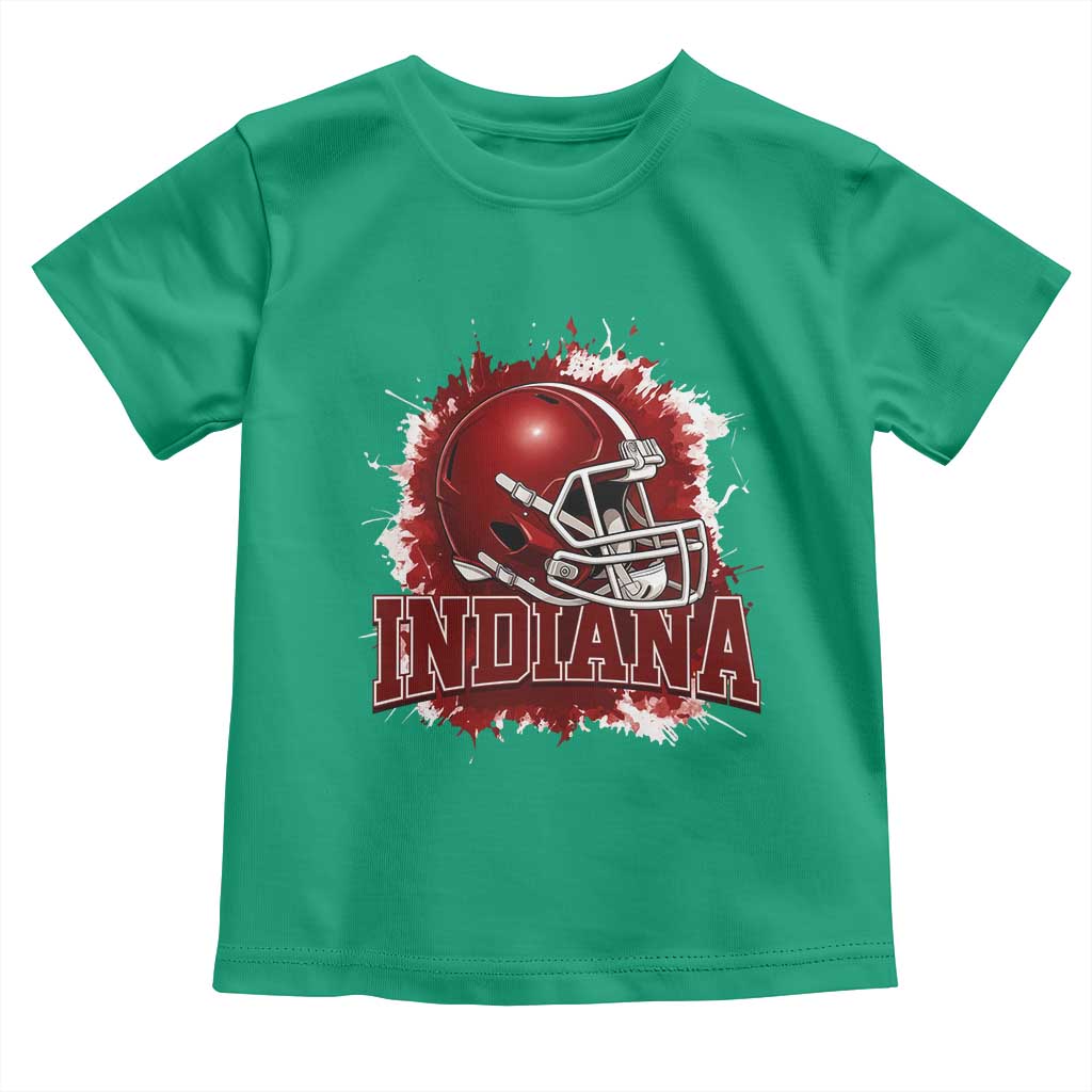 Indiana Game Day Energy Toddler T Shirt Football Helmet Splash Hoosier State Sports Pride TS02 Irish Green Print Your Wear