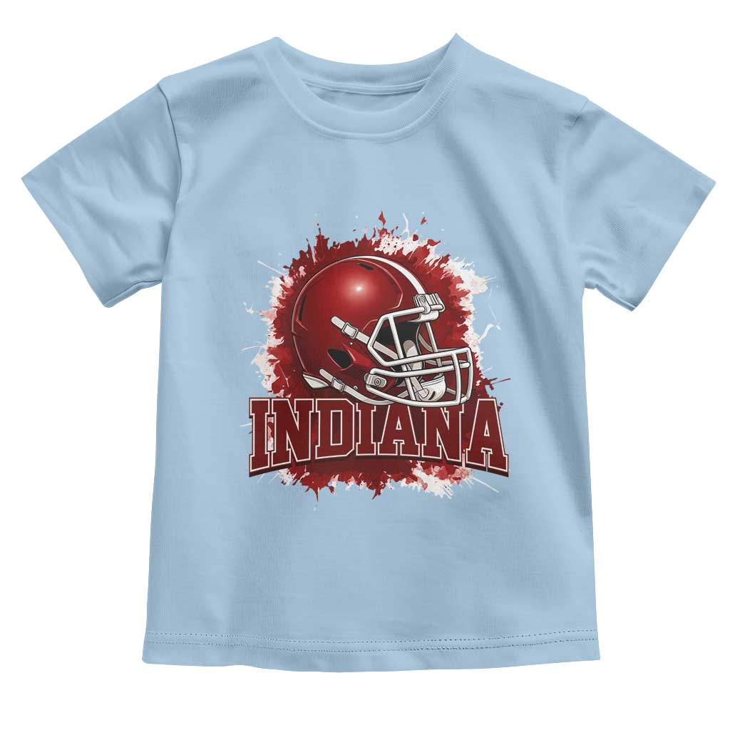Indiana Game Day Energy Toddler T Shirt Football Helmet Splash Hoosier State Sports Pride TS02 Light Blue Print Your Wear