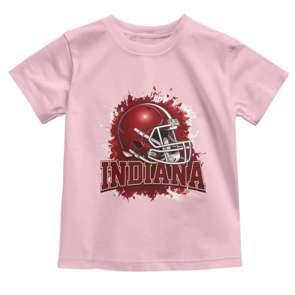 Indiana Game Day Energy Toddler T Shirt Football Helmet Splash Hoosier State Sports Pride TS02 Light Pink Print Your Wear