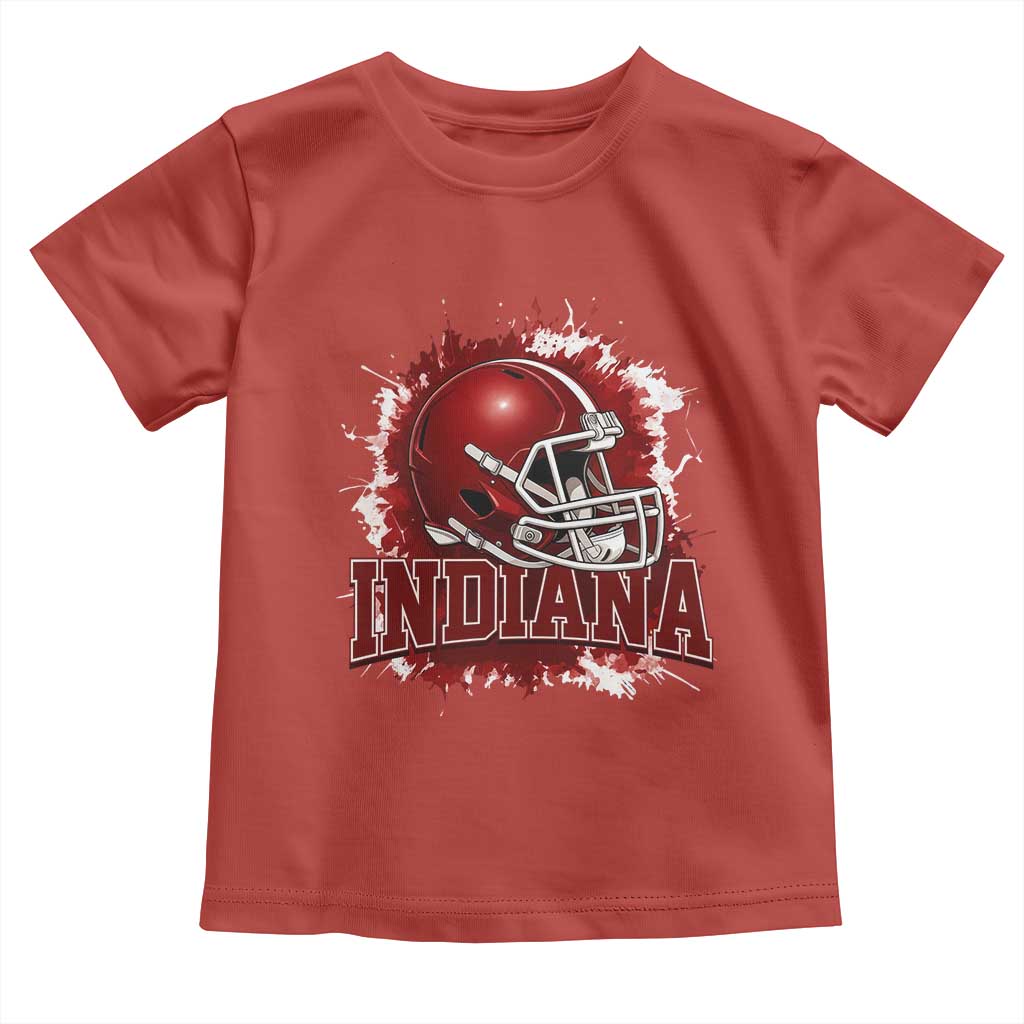 Indiana Game Day Energy Toddler T Shirt Football Helmet Splash Hoosier State Sports Pride TS02 Red Print Your Wear