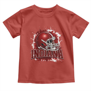 Indiana Game Day Energy Toddler T Shirt Football Helmet Splash Hoosier State Sports Pride TS02 Red Print Your Wear