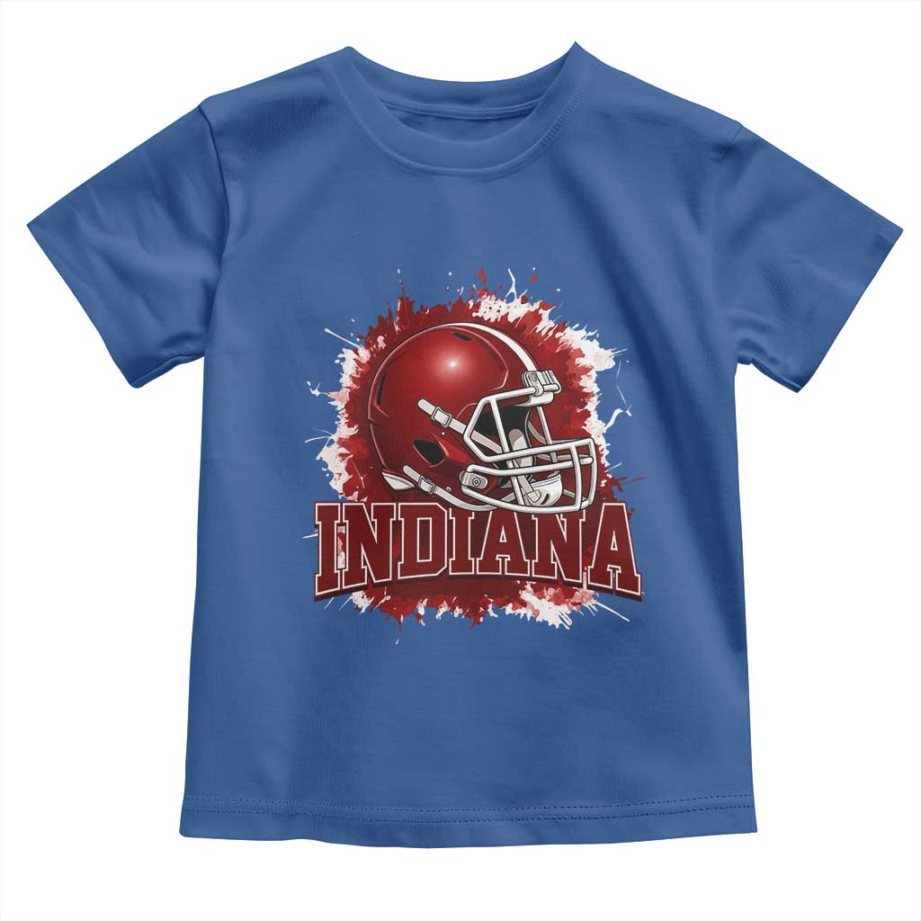 Indiana Game Day Energy Toddler T Shirt Football Helmet Splash Hoosier State Sports Pride TS02 Royal Blue Print Your Wear