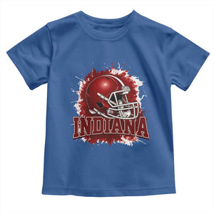 Indiana Game Day Energy Toddler T Shirt Football Helmet Splash Hoosier State Sports Pride TS02 Royal Blue Print Your Wear