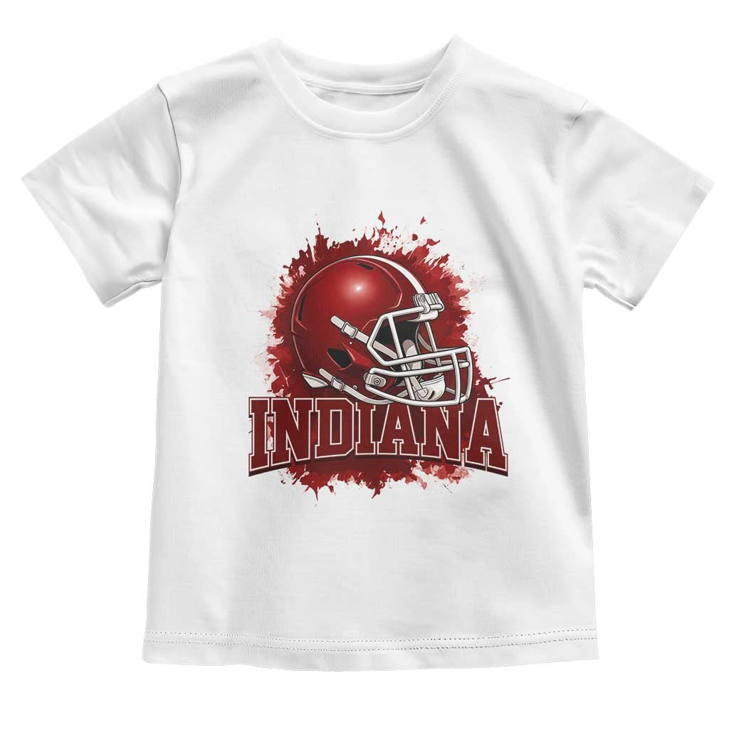 Indiana Game Day Energy Toddler T Shirt Football Helmet Splash Hoosier State Sports Pride TS02 White Print Your Wear