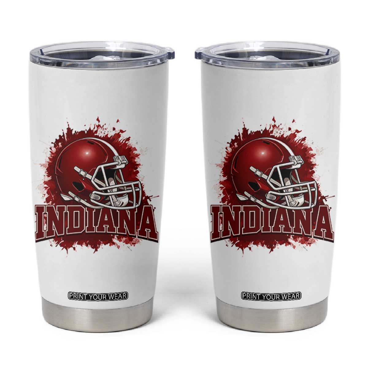 Indiana Game Day Energy Tumbler Cup Football Helmet Splash Hoosier State Sports Pride TS02 White Print Your Wear