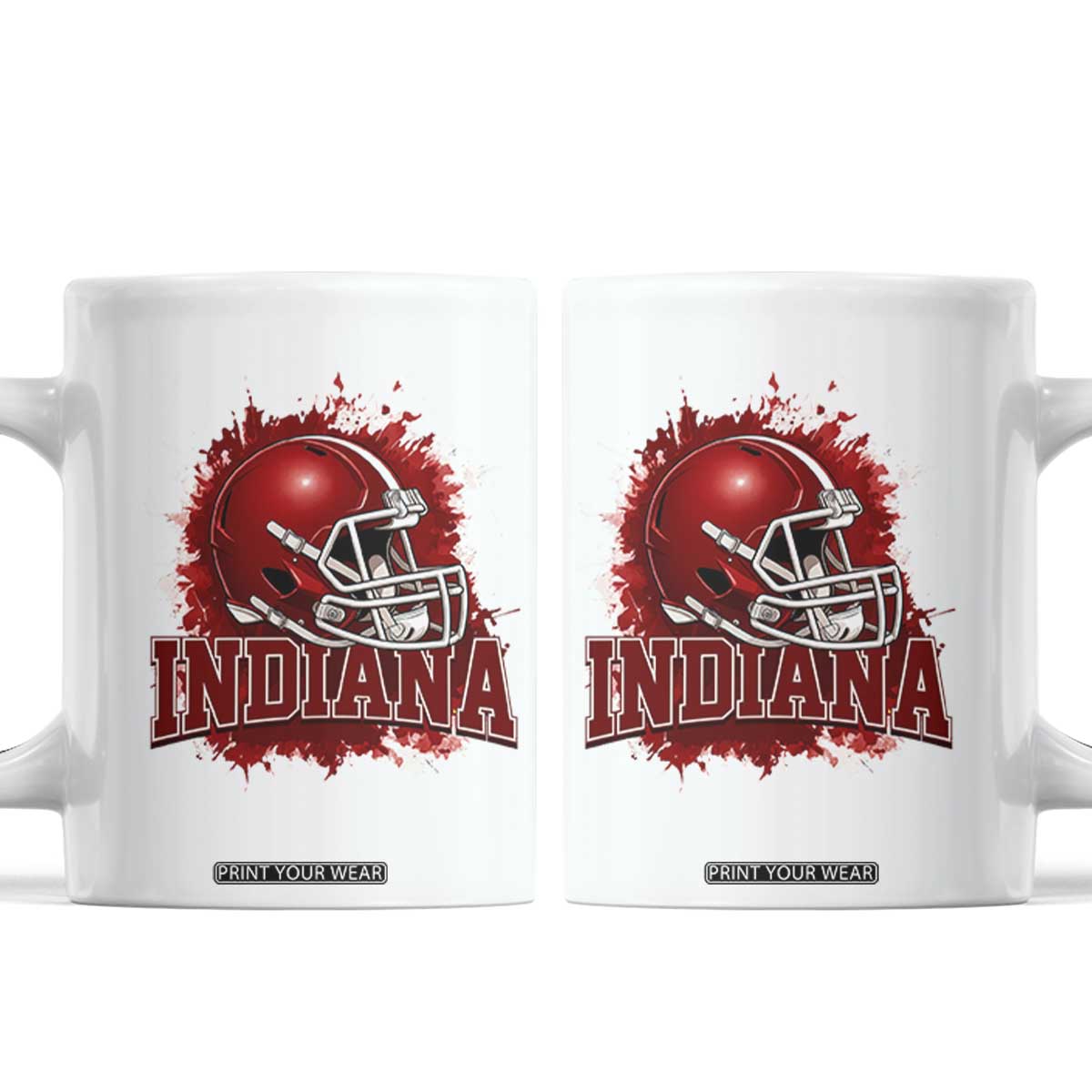 Indiana Game Day Energy Coffee Mug Football Helmet Splash Hoosier State Sports Pride TS02 White Print Your Wear