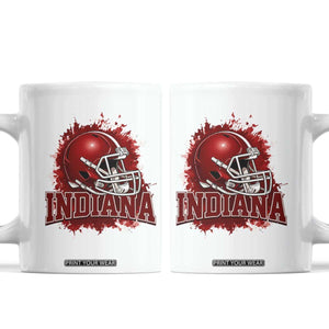Indiana Game Day Energy Coffee Mug Football Helmet Splash Hoosier State Sports Pride TS02 White Print Your Wear