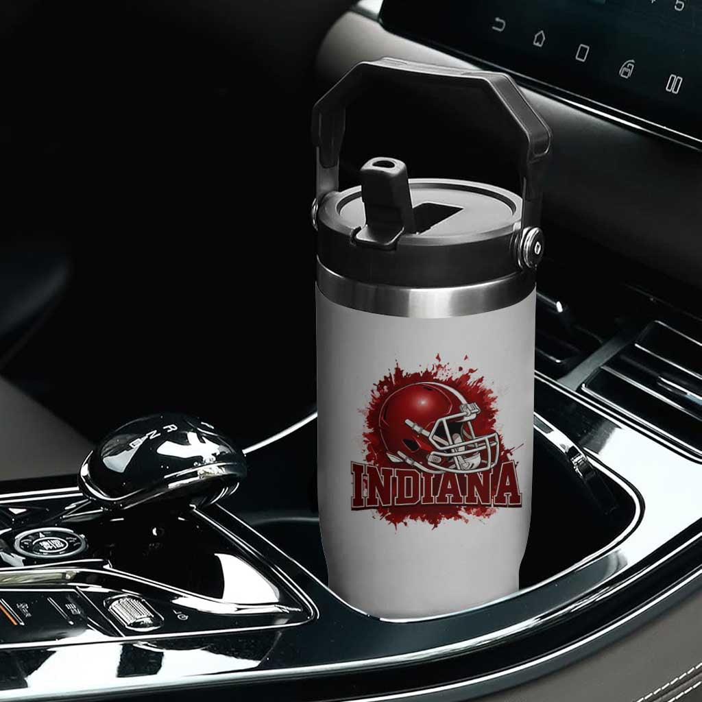 Indiana Game Day Energy Flip Straw Tumbler Football Helmet Splash Hoosier State Sports Pride TS02 Print Your Wear