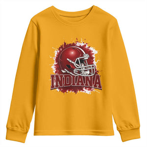 Indiana Game Day Energy Youth Sweatshirt Football Helmet Splash Hoosier State Sports Pride TS02 Gold Print Your Wear