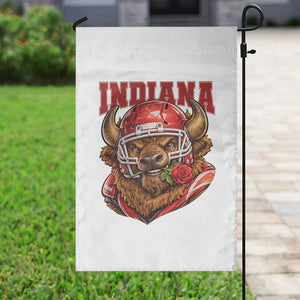 Indiana Football Spirit Bison with Rose Graphic Garden Flag Hoosier State Sports Pride TS02 Print Your Wear