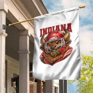 Indiana Football Spirit Bison with Rose Graphic Garden Flag Hoosier State Sports Pride TS02 Print Your Wear