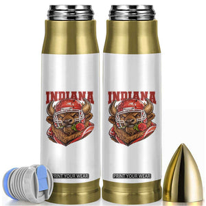 Indiana Football Spirit Bison with Rose Graphic Bullet Tumbler Hoosier State Sports Pride TS02 White Print Your Wear