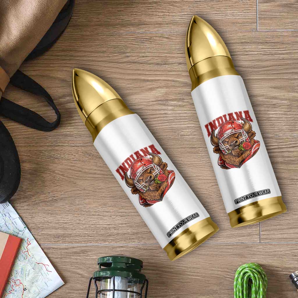Indiana Football Spirit Bison with Rose Graphic Bullet Tumbler Hoosier State Sports Pride TS02 Print Your Wear