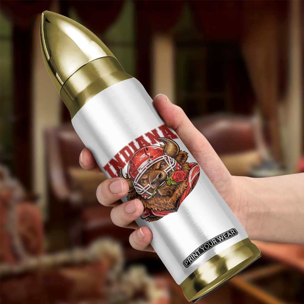 Indiana Football Spirit Bison with Rose Graphic Bullet Tumbler Hoosier State Sports Pride TS02 Print Your Wear