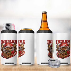 Indiana Football Spirit Bison with Rose Graphic 4 in 1 Can Cooler Tumbler Hoosier State Sports Pride TS02 Print Your Wear