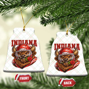 Indiana Football Spirit Bison with Rose Graphic Ceramic Ornament Hoosier State Sports Pride TS02 Print Your Wear