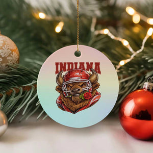 Indiana Football Spirit Bison with Rose Graphic Ceramic Ornament Hoosier State Sports Pride TS02 1pc Pastel Print Your Wear