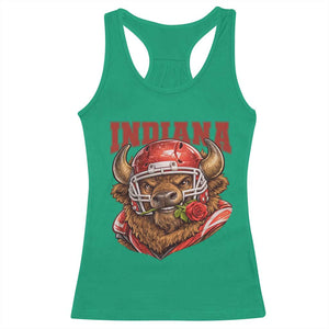 Indiana Football Spirit Bison with Rose Graphic Racerback Tank Top Hoosier State Sports Pride TS02 Irish Green Print Your Wear