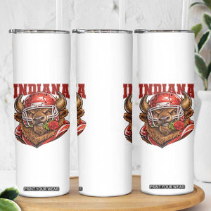 Indiana Football Spirit Bison with Rose Graphic Skinny Tumbler Hoosier State Sports Pride TS02 Print Your Wear