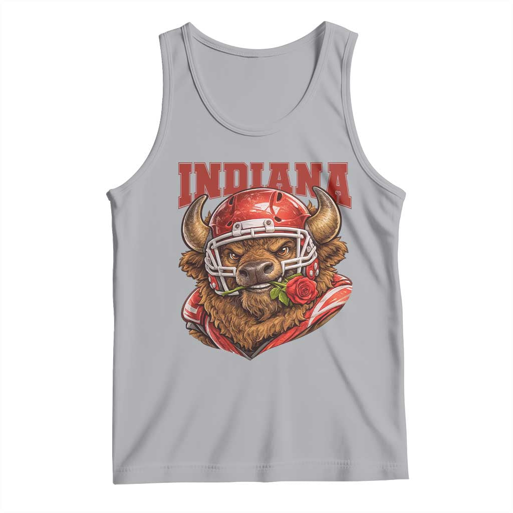 Indiana Football Spirit Bison with Rose Graphic Tank Top Hoosier State Sports Pride TS02 Athletic Heather Print Your Wear