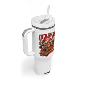 Indiana Football Spirit Bison with Rose Graphic Tumbler With Handle Hoosier State Sports Pride TS02 Print Your Wear