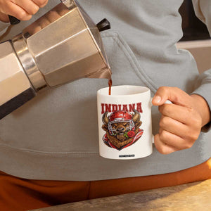 Indiana Football Spirit Bison with Rose Graphic Coffee Mug Hoosier State Sports Pride TS02 Print Your Wear