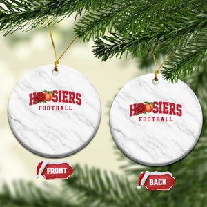 Hoosier State Pride Indiana Rose and Peach Ceramic Ornament Game Day Sports Pride TS02 1pc White Marble Print Your Wear