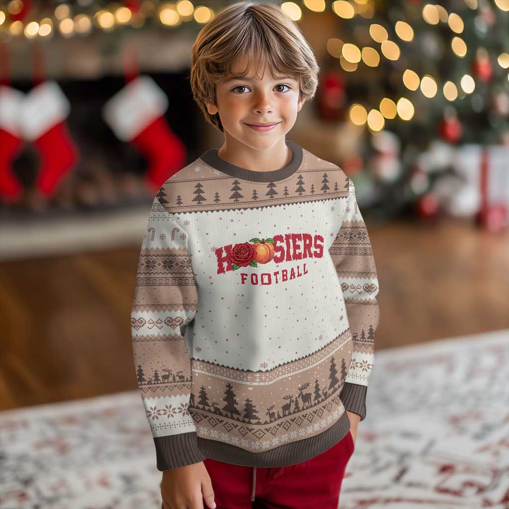 Hoosier State Pride Indiana Rose and Peach Ugly Christmas Sweater Game Day Sports Pride TS02 Mocha Mousse Print Your Wear