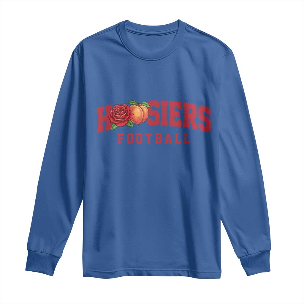 Hoosier State Pride Indiana Rose and Peach Long Sleeve Shirt Game Day Sports Pride TS02 Royal Blue Print Your Wear