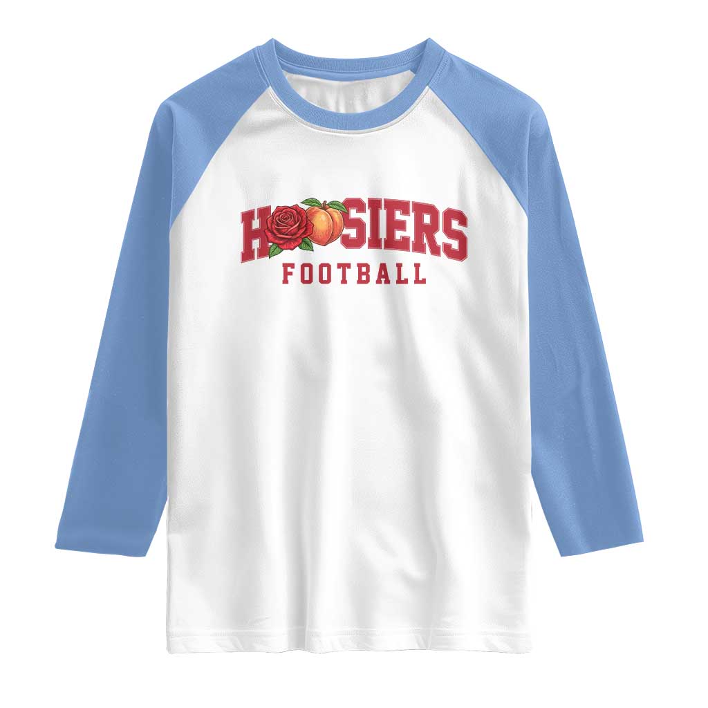 Hoosier State Pride Indiana Rose and Peach Raglan Shirt Game Day Sports Pride TS02 White Carolina Blue Print Your Wear