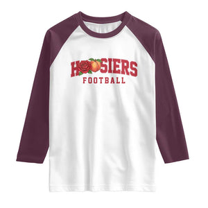 Hoosier State Pride Indiana Rose and Peach Raglan Shirt Game Day Sports Pride TS02 White Maroon Print Your Wear