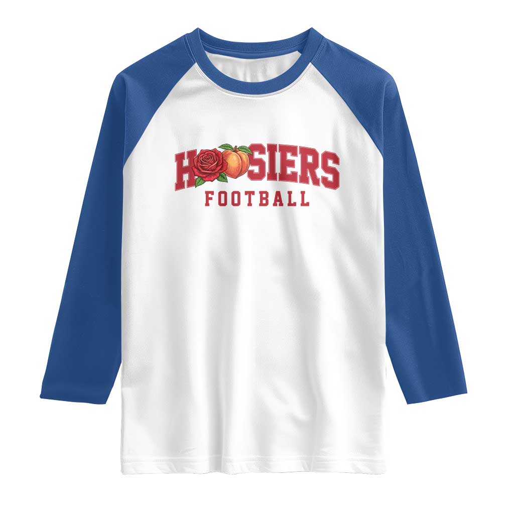 Hoosier State Pride Indiana Rose and Peach Raglan Shirt Game Day Sports Pride TS02 White Royal Print Your Wear