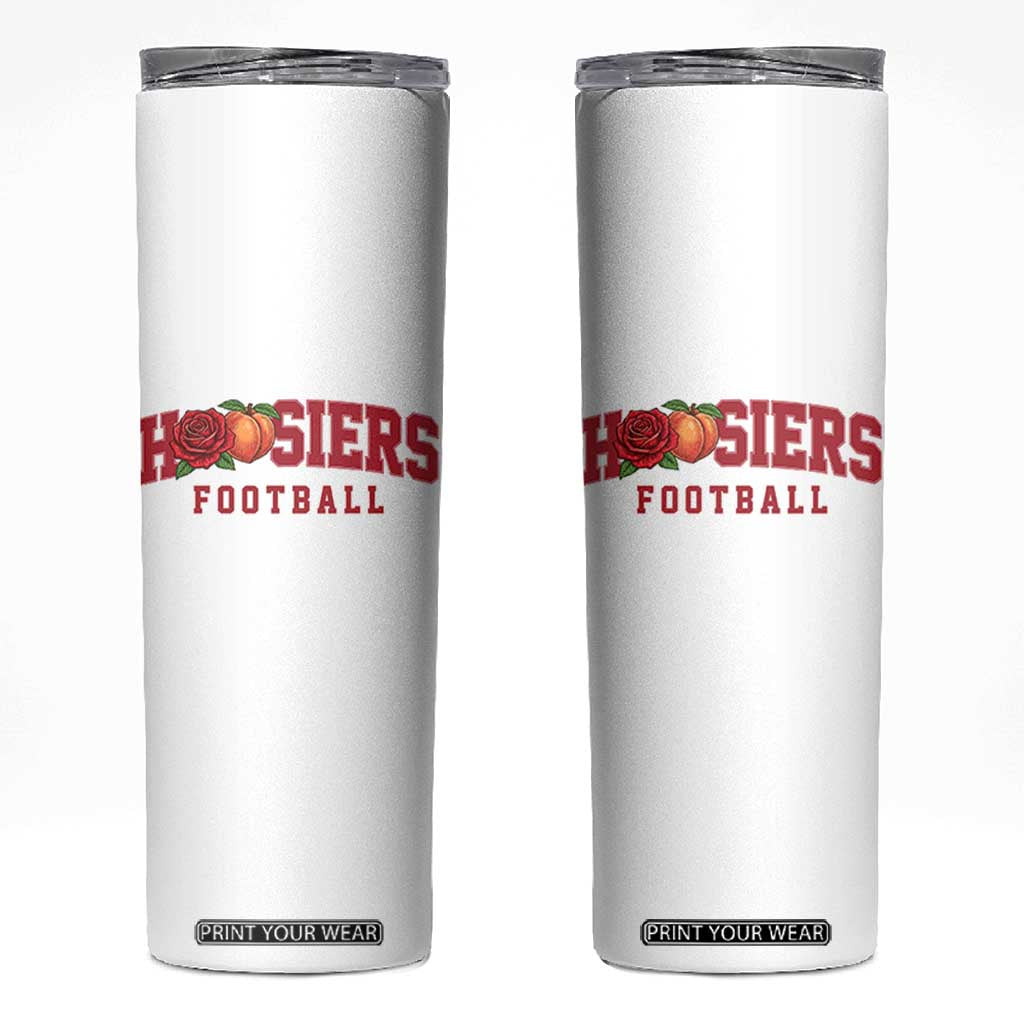 Hoosier State Pride Indiana Rose and Peach Skinny Tumbler Game Day Sports Pride TS02 White Print Your Wear