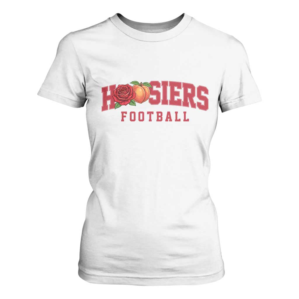 Hoosier State Pride Indiana Rose and Peach T Shirt For Women Game Day Sports Pride TS02 White Print Your Wear