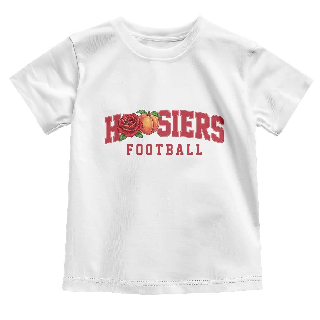 Hoosier State Pride Indiana Rose and Peach Toddler T Shirt Game Day Sports Pride TS02 White Print Your Wear